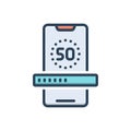 Color illustration icon for However, phone and software