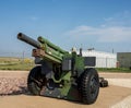 A howitzer artillery gun at the Colonel Leo Sidney Boston War Memorial Park in Fremont County Airport, Colorado