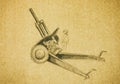 Howitzer. Pencil hand drawing Royalty Free Stock Photo