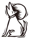 howl dog line art animal vector illustration transparent background