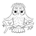 Howlet bird with raised wings. vector illustration