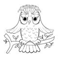 Howlet bird with raised wings. vector illustration Royalty Free Stock Photo