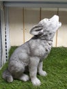 Statuary baby wolf white