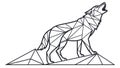 Howling Wolf, Geometric Wild Animal, Mystical Forest Creature, vector design Generative AI Royalty Free Stock Photo