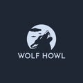 Howling Wolf Head Logo Template Vector. Royalty Free Stock Photo