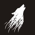 Howling wolf head silhouette Royalty Free Stock Photo