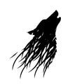 Howling wolf head silhouette Royalty Free Stock Photo