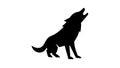Howling Wolf Silhouette Icon for Wilderness, vector design Generative AI Royalty Free Stock Photo