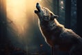 Howling Wolf in the Wilderness The Eerie Call of the Wild. Generative By Ai Royalty Free Stock Photo