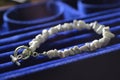 Howlite Crystal Bead Bracelet , Howlite strengthens memory and stimulates desire for knowledge. Royalty Free Stock Photo