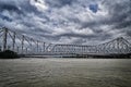 Howrah Bridge Aka Rabindra Setu with storm cloud Royalty Free Stock Photo