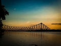 Howrah bridge, kolkata ,India evening click Royalty Free Stock Photo