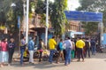 A government homeopathic hospital with a long waiting line for alternative treatment of diseases.