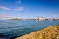 Howth Harbour Lighthouse on a bright sunny afternoon Royalty Free Stock Photo