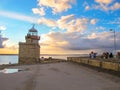 Howth Lighthouse at Sunset, Dublin, Ireland Royalty Free Stock Photo