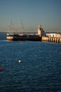 howth marina lighthouse in the pier wall