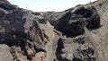 The `hoyo negro` volcano crater on the island of La Palma Royalty Free Stock Photo