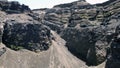 The `hoyo negro` volcano crater on the island of La Palma Royalty Free Stock Photo