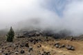 The `hoyo negro` vulcano crater on the island of La Palma