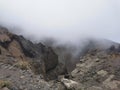 The `hoyo negro` vulcano crater on the island of La Palma