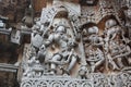 Hoysaleswara Temple outer wall carving of female goddess