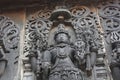 Hoysaleswara Temple Sculpture of Lord Vishnu with Shankh conch and Chakra spiral weapon