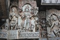 Hoysaleswara Temple wall carved with sculpture of Mansana Bhairava lord shiva