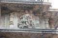 Hoysaleswara Temple wall carved with sculpture of Mansana Bhairava