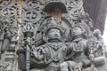 Hoysaleswara Temple Wall carving of lord shiva and pravati