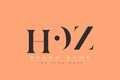 HOZ abstract letter logo design Royalty Free Stock Photo