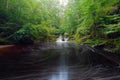 The HoÃÂ«gne river in the Belgium Ardennes is a small river full of cascades in the Liege Province Royalty Free Stock Photo