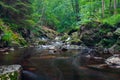 The HoÃÂ«gne river in the Belgium Ardennes is a small river full of cascades in the Liege Province Royalty Free Stock Photo