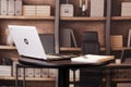 HP Chromebook laptop on a desk workspace