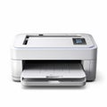 Classic Japanese Style Scanner With Printer: White And Silver Design