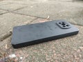 HP protective case lying on the ground