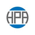 HPA letter logo design on white background. HPA creative initials circle logo concept. HPA letter design