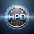 HPD event monogram with light effects Royalty Free Stock Photo