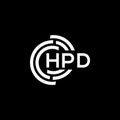 HPD letter logo design on black background. HPD creative initials letter logo concept. HPD letter design Royalty Free Stock Photo