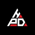 HPD triangle letter logo design with triangle shape. HPD triangle logo design monogram. HPD triangle vector logo template with red Royalty Free Stock Photo