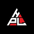 HPL triangle letter logo design with triangle shape. HPL triangle logo design monogram. HPL triangle vector logo template with red Royalty Free Stock Photo