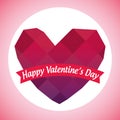 Hppy valentine day with heart diamond decoration