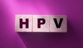 HPV Human Papillomavirus acronym on wooden cubes Royalty Free Stock Photo