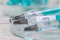 Hpv vaccination syringe background