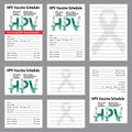 HPV vaccine schedule reminder sticker card template set