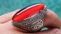 HQ Aqeeq Carnelian Gemstone Natural On Ring