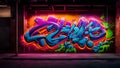 colorful graffiti on wall , Graffiti wall abstract background ,graffiti artwork , graffiti wallpaper desktop, printable canvas Royalty Free Stock Photo