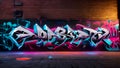 colorful graffiti on wall , Graffiti wall abstract background ,graffiti artwork , graffiti wallpaper desktop, printable canvas Royalty Free Stock Photo