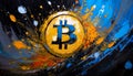 bitcoin wall art - bitcoin print - bitcoin poster - bitcoin painting digital art, Crypto wall art, Crypto print, crypto poster