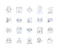 HR administration line icons collection. Recruitment, Onboarding, Training, Benefits, Compensation, Performance, Policy Royalty Free Stock Photo