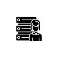 Hr database black icon concept. Hr database flat vector symbol, sign, illustration.